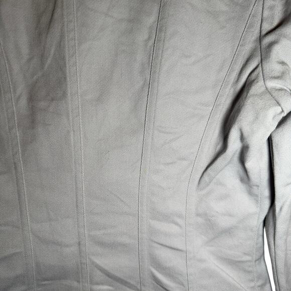 Vintage Betsey Johnson Y2K Grey Moto Biker Jacket Edgy Minimalist Size 8 - Picture 5 of 6